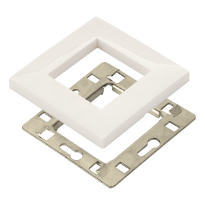 Рамка 1-постовая 45х45, с суппортом, белая